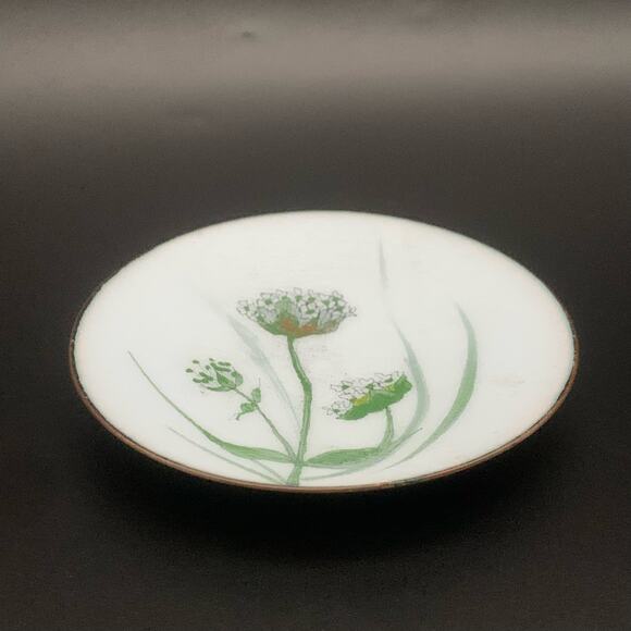 Modernist De Passille Silvestre Floral Enamel Trinket Dish - Picture 2 of 9